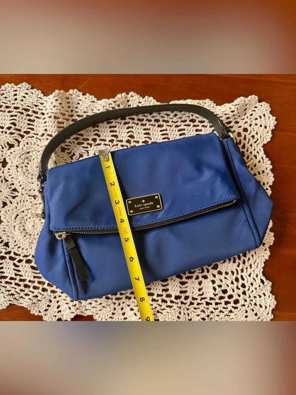 kate spade Royal Blue Shoulder Bag with Gold Accents